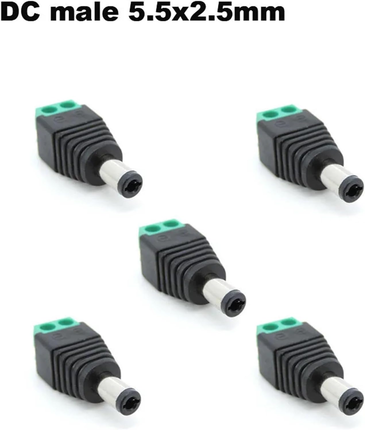 5pcs DC Power Male Female 5V 12V 2.5 x 5.5mm 5.5 * 2.5mm Jack Adapter Terminal Connector(5 x DC Male)