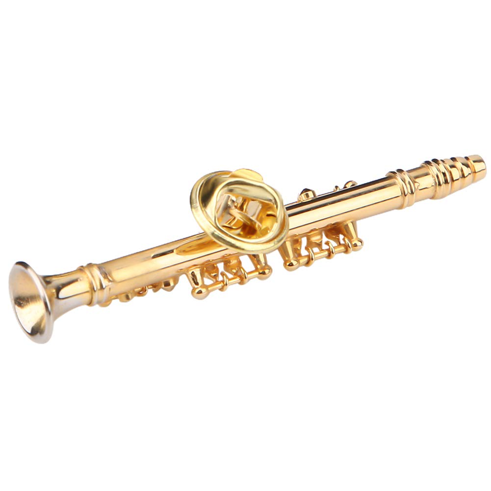 FTVOGUE Vergoldung Klarinette Golden Elegant Brosche Musikin