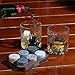 Whiskey Stones Gift Set - 6 Granite Round Beverage Chilling Drinking Stones Whiskey Rocks with 2 Extra Whisky Glasses Coasters - Premium Sipping Rocks in Elegant Wooden Storage Tray - Bar Accessories