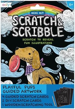 Ooly Mini Scratch & Scribble Art Kit - 6 Card Rainbow Scratch Art...