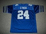 Marshawn Lynch Jersey #24 Seattle Custom Stitched Throwback Blue Football Various Sizes New No Brand/Logos Size XL