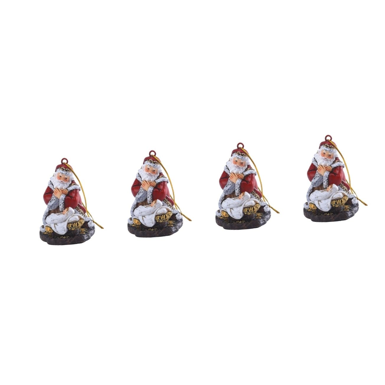 PRETYZOOM 4 Stück Weihnachtsmann-anhänger Weihnachtsmann Figur Weihnachtsbaumschmuck Weihnachtsfestbevorzugungsgeschenk Weihnachtsschmuck Für Puppen Weihnachtsengel-Ornamente Harz