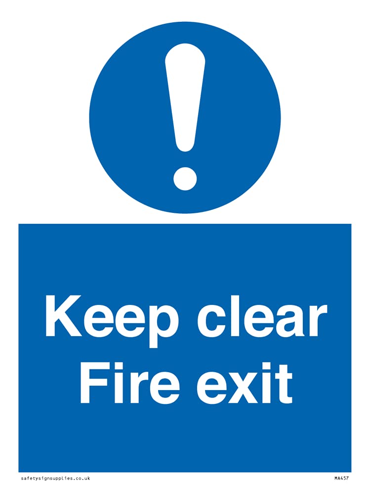Pack of five - Keep Clear fire exit Sign - 150x200mm - A5P