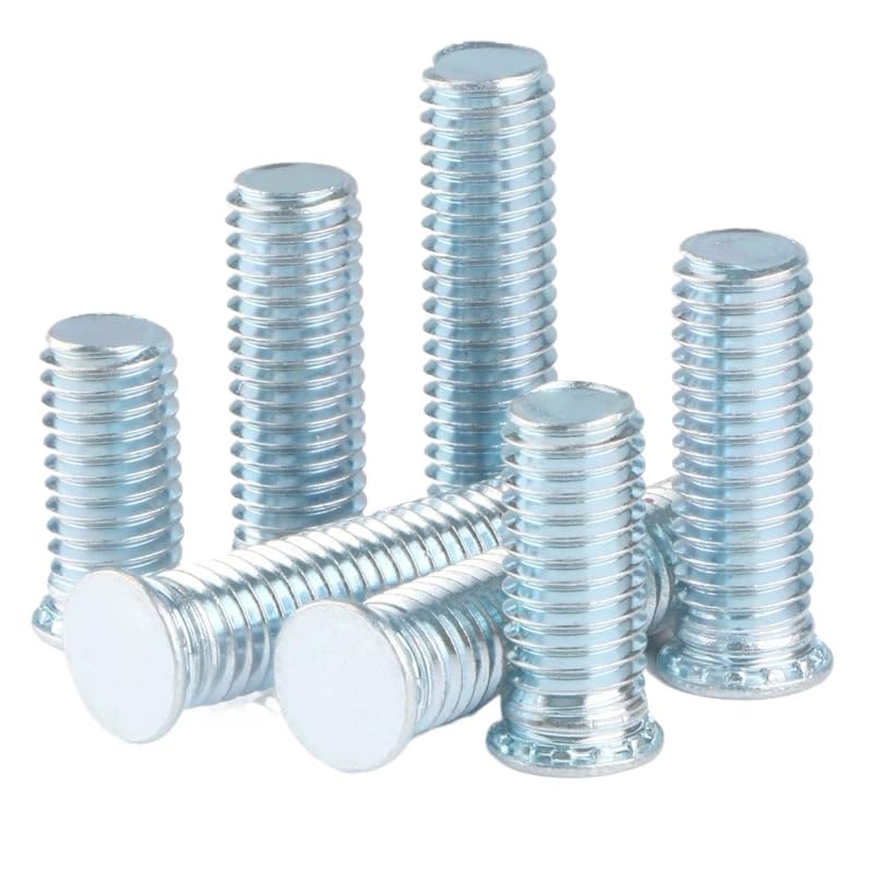 Galvanized Steel Flat Head Pressure Riveting Self Clinching Threaded Studs Bolts (50,UNC 5/16-18 x 1)