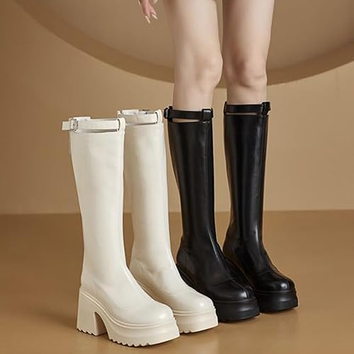 Amazon | [FANGLI] ロングブーツ レディース 厚底 ブーツ 10CMヒール