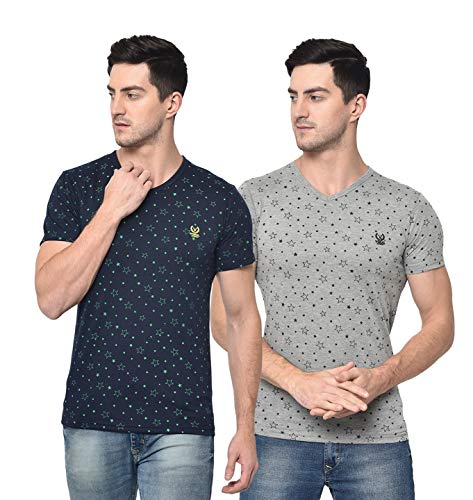 Image of Mack Jonney Men's Cotton Blended Regular Fit T-Shirts (Pack of 2)