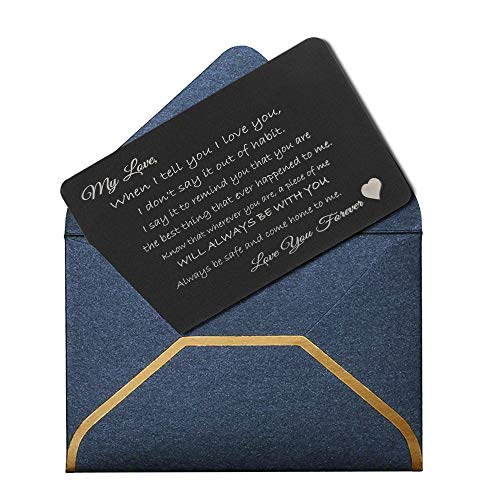 Love You Forever Personalized Custom Engraved Men Mini Wallet Insert Message Note Card4