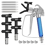 Photo Gallery kit di 12 spruzzatori airless per vernice, con beccucci, filtri a rete e protezioni per punte degli ugelli per una spruzzatura affidabile e uniforme Photo Gallery kit di 12 spruzzatori airless per vernice, con beccucci, filtri a rete e protezioni per punte degli ugelli per una spruzzatura affidabile e uniforme