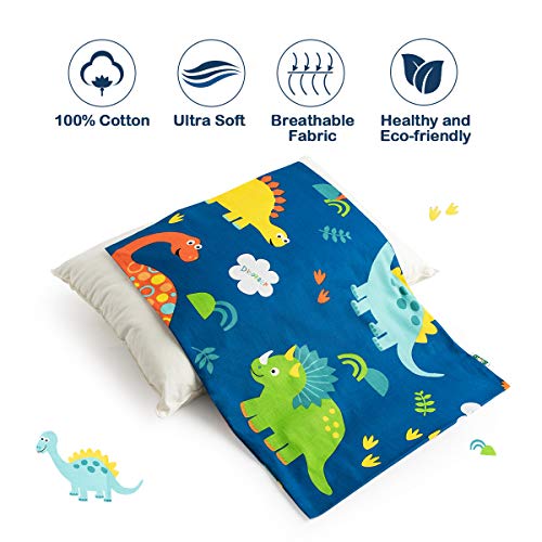 Sivio Toddler Pillowcases Ultra Soft 100% Cotton Bedding Pillow Case Cover For Child,Blue Dinosaur 14"X19" For 13"X18",12"X16" Pillow #TOP1