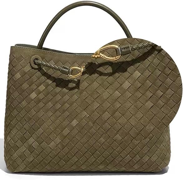 Suede Woven Tote Bag for Women PU Leather Hobo Bags Top Handle Tote Handbag Casual Crossbody Purse Shoulder Satchel Bag