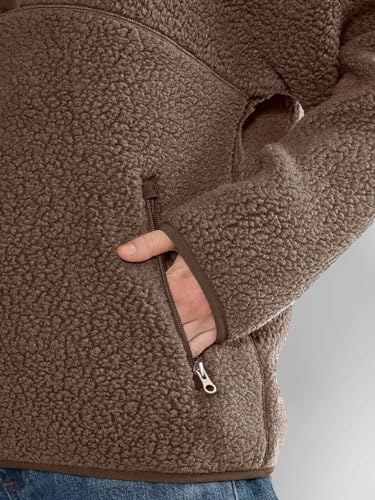 LASLULU Womens Half Zip Pullover Cropped Sweatshirts Sherpa Fleece Jacket Fuzzy Sweaters Cute Winter Jackets with Pockets3