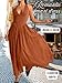 ChiaoLezhee Deep V Neck Dress Halter Maxi Dresses Vacation Date Night Sexy for Women Corset Flowy Wedding Guest Drop Waist Bridesmaid Formal A Line Backless Burnt Orange X-Large