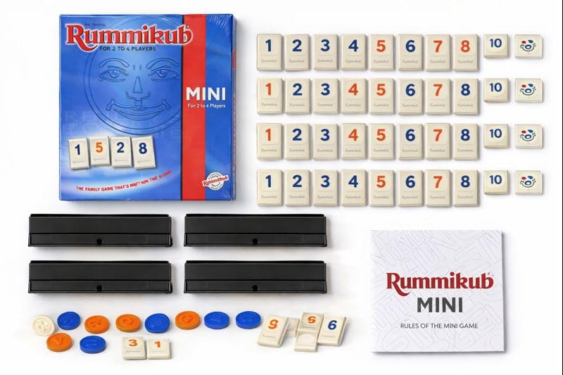 Image of Rummikub Mini Original Family Strategy Board Game for Kids & Adults | Travel Size | 2-4 Players | Educational Number Game | Ages 7+