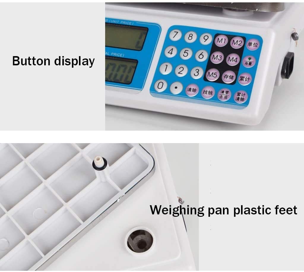 Pesage électronique Pesage de haute précision en acier inoxydable Calcul électronique des prix pour les usines magasin magasin de cuisine restaurant balance alimentaire (couleur : A, taille