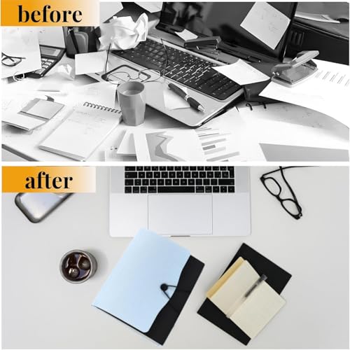 Image of 2-in-1 Expanding File Folder with Clipboard for Dual, Expanding Files Folder Document Letter A4 Size File Organizer with Handle and 13 Pockets for Important Papers /Letters (Light Blue)