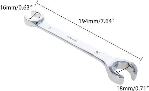 Miniatura 2 de Auniwaig Llave de tuerca de 0.63 x 0.71 pulgadas de 0.63 x 0.71 pulgadas, llave métrica de doble extremo abierto, para quitar tuercas de repuesto, 1