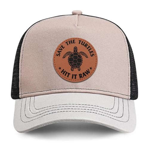 Save Turtle Patch Trucker Hat for Men Women Fathers Day Birthday Baseball Cap Nude