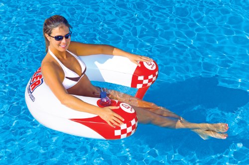 Sportsstuff Noodler 1 Inflatable Floating Lounge Chair with Cup Holder, Red and White - image 2