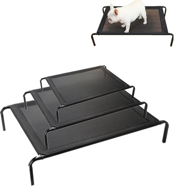 Raised Dog Bed Cooling Elevated Pet Bed with Washable Breathable Fabric Heavy Duty Coated Steel Frame,for Indoor or Outdoor Use,Large