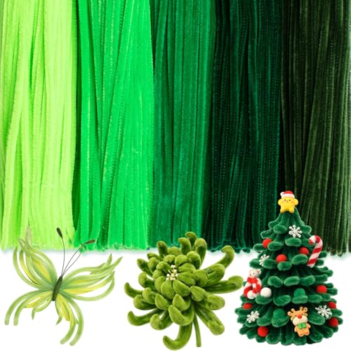 Image of Peryiter 500 Pcs Pipe Cleaners for DIY Flower Bouquets, Chenille Stems for Graduation Bouquet Crafts, Fuzzy Sticks for Handmade Flowers, DIY Gift, Art Projects(Green,12 Inch)