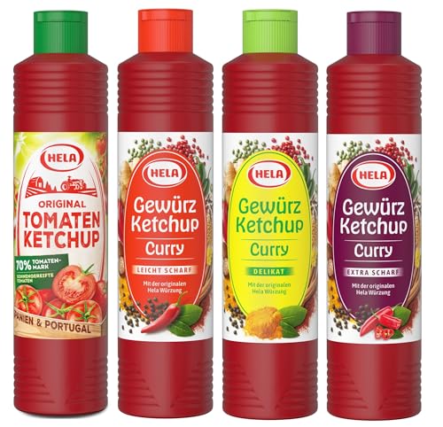 German Hela Ketchup Set - 4 Different Bottles (Each 800 ml)