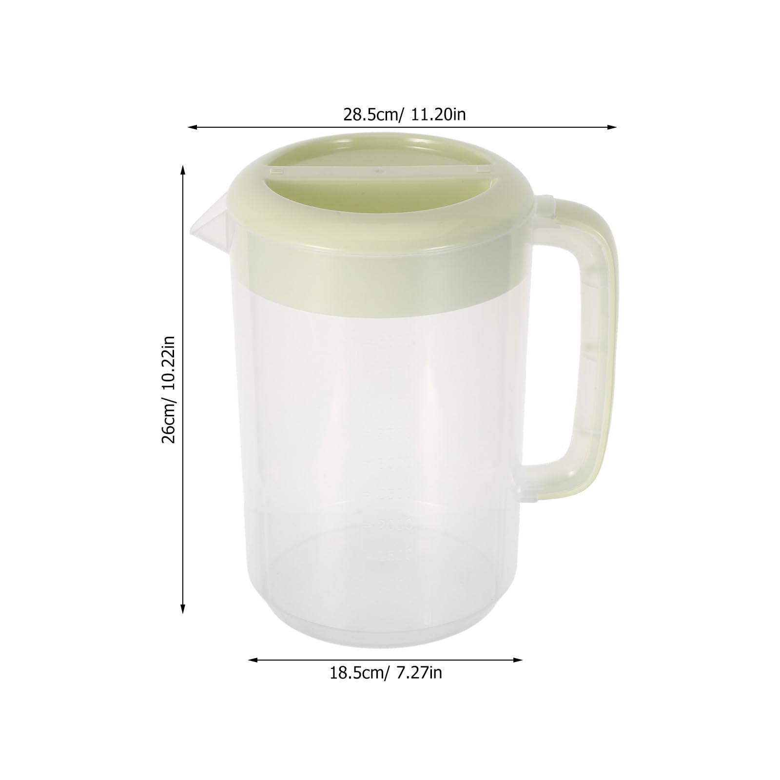 Uonlytech Pichet d'eau froide en plastique 5 L pour réfrigérateur, thé glacé, jus, lait, café