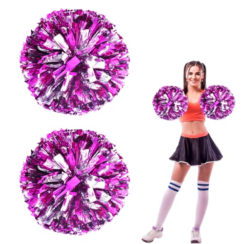 2 Stück Cheerleader Pompons, Pompoms Cheerleading, Sportkader Pompoms Cheerleading mit Große Cheer...
