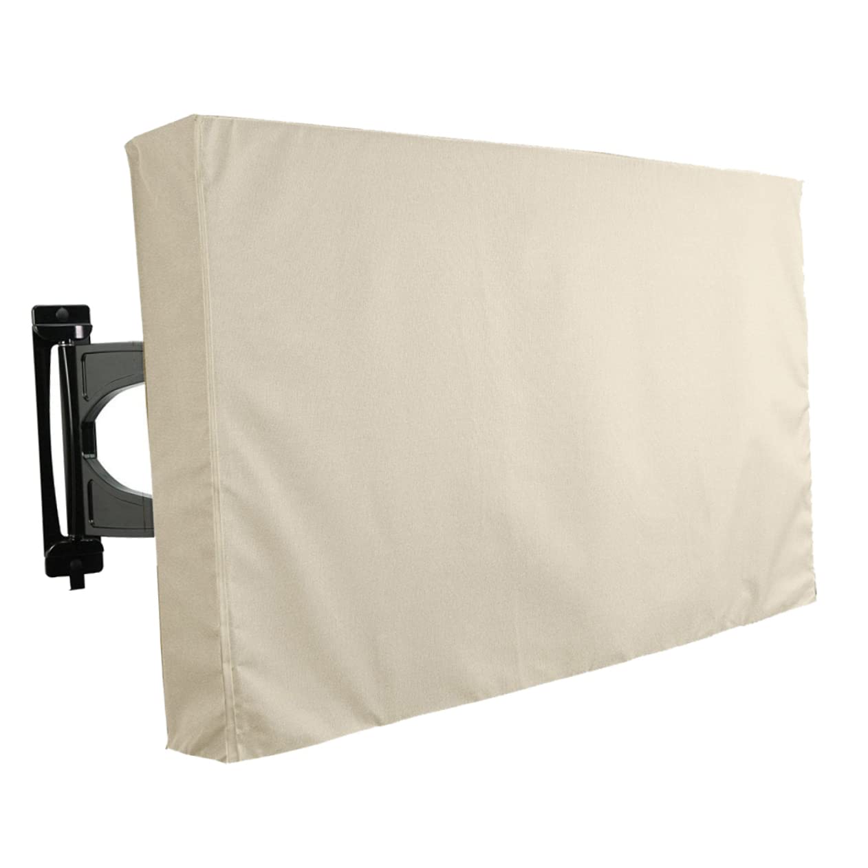 Uonlytech Copertura per Televisore da Esterno Oxford Pvc Khaki Protezione 360 Gradi Resistente alle Intemperie per Schermi Tv All'aperto