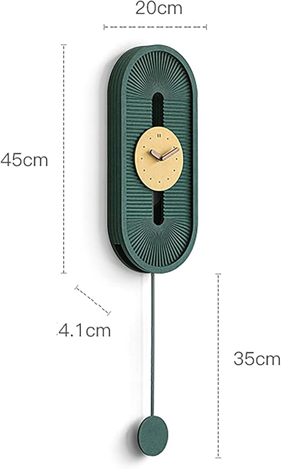 Wall Clock,Silent Modern Decoration with Pendulum, Eco-Friendly Dial and Walnut Hands Wall Watch Nordic Light Luxury Clock for Living Room, Bedroom and Office,Gray