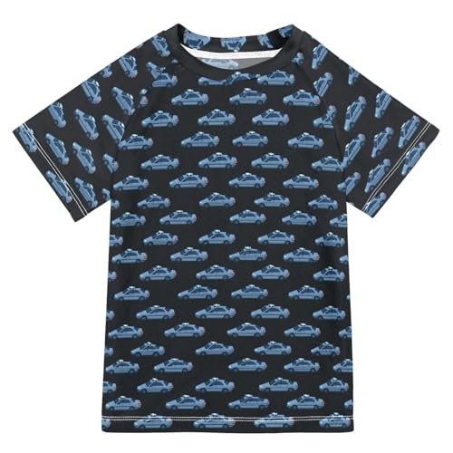 Kids Bathing Suits Boys Short Sleeve Rashguard Girls 7T Police Car Herd Black