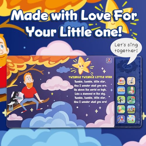 Image of Steve and Maggie Sound Book - 10 Button Interactive Nursery Rhymes, Musical Books for Toddlers 1-3, Talking Books for Kids, Sing Along Baby Music Book, Learning & Education Gift for Boys & Girls