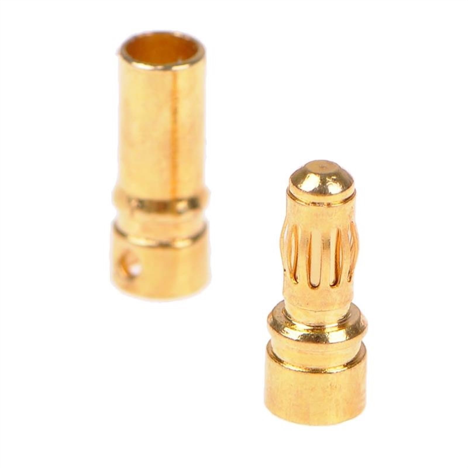 10 par wtyczek bananowych typu Bullet pozłacane 3,5 mm