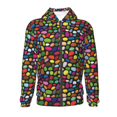 Pebble Colorful Kid Hoodies Boys Zip Up Sweatshirts Girls Pullover with Pocket2