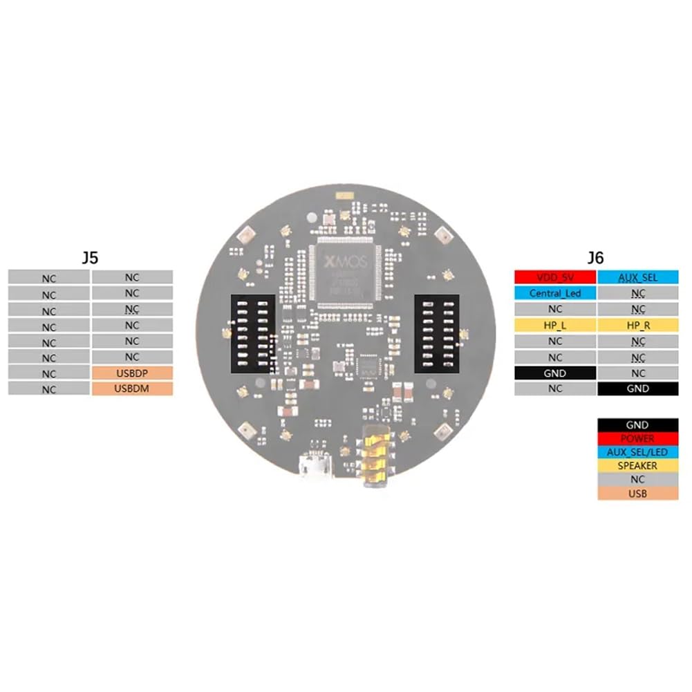 ReSpeaker Mic Array V3.0 Board XVF3000 4-Mikrofon-Array Ohne Gehäuse für Klare Sprache Selbst bei Lärm
