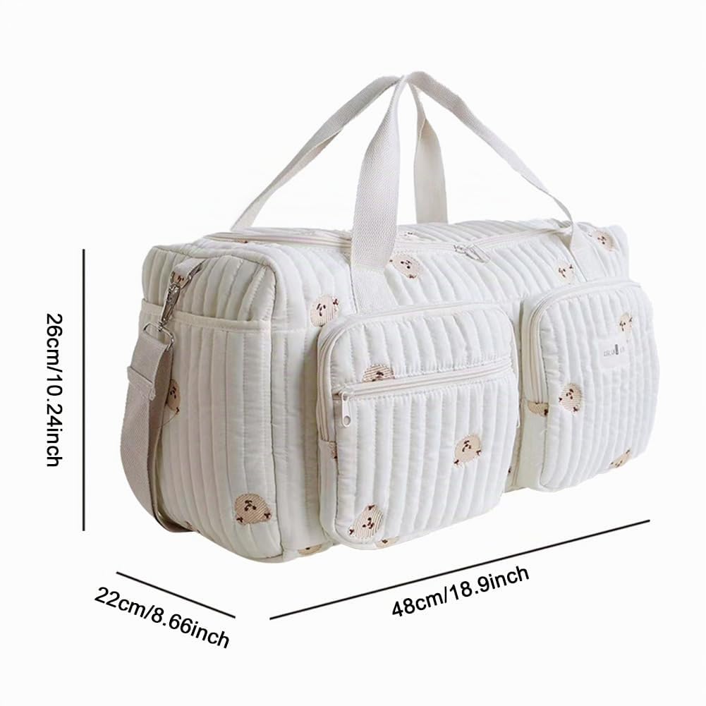 Borsa per pannolini, borsa a tracolla per mamma, leggera, trapuntata, grande, multifunzionale, da viaggio, per maternità e cambio del bambino, per ospedale e fine settimana
