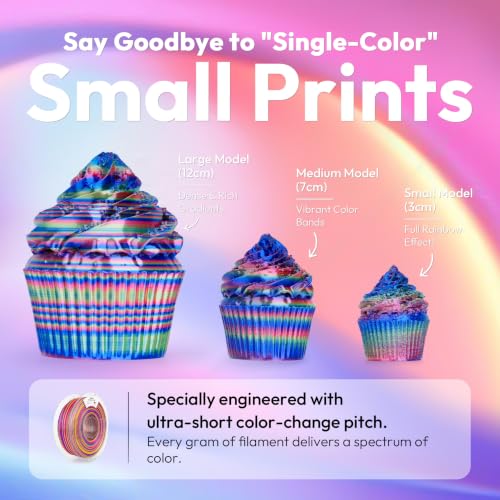 Image of AMOLEN Silk PLA 3D Printer Filament, Shiny Multicolor Rainbow PLA Filament 1.75mm, Fast Color Change PLA 3D Printing Filament for Most FDM 3D Printer, 1kg (2.2lbs), Blue Pink Gold
