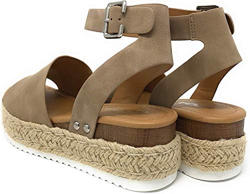 SODA Womens Topic Espadrille Sandal Shoes Natural Nubuck 7.5 | Image 4