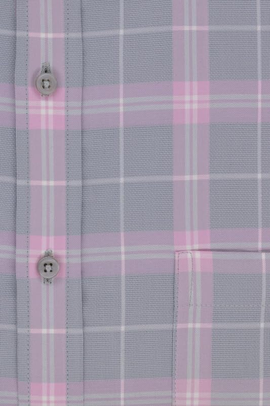 Image of 7-DAYS Men's Premium Check Shirt - 100% Cotton, Tailored Fit (Between Slim & Regular), Full Sleeve, with Pocket - Smart Office & Casual Look