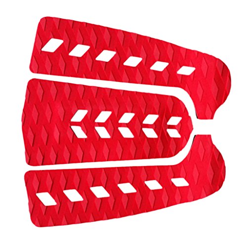F Fityle 3Pcs Premium EVA Surf de Surf Skimboard Pad Deck Grip, Tail Pad, Rojo
