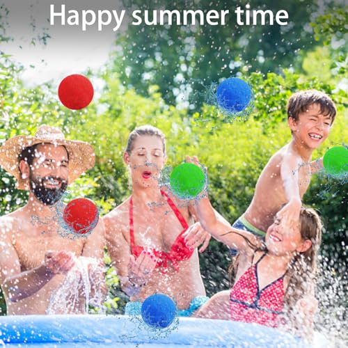XIEXIESHER 40 Wiederverwendbare Wasserbälle, 30/40/50 Spritzbälle 5 cm, Wasserschlacht Bälle für Kinder und Erwachsene, Pool, Strandspielzeug, Trampolin, Wasserbomben, Sommerspaß im Freien