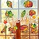 Herbst Basteln Kinder, 12 Stück Herbst Bastelset Kinde, Herbstdeko Basteln Bastelvorlagen Herbst Fensterbilder Herbst Bastel, Kreativsets DIY Bastelset Blätter Deko Kinder Geschenk