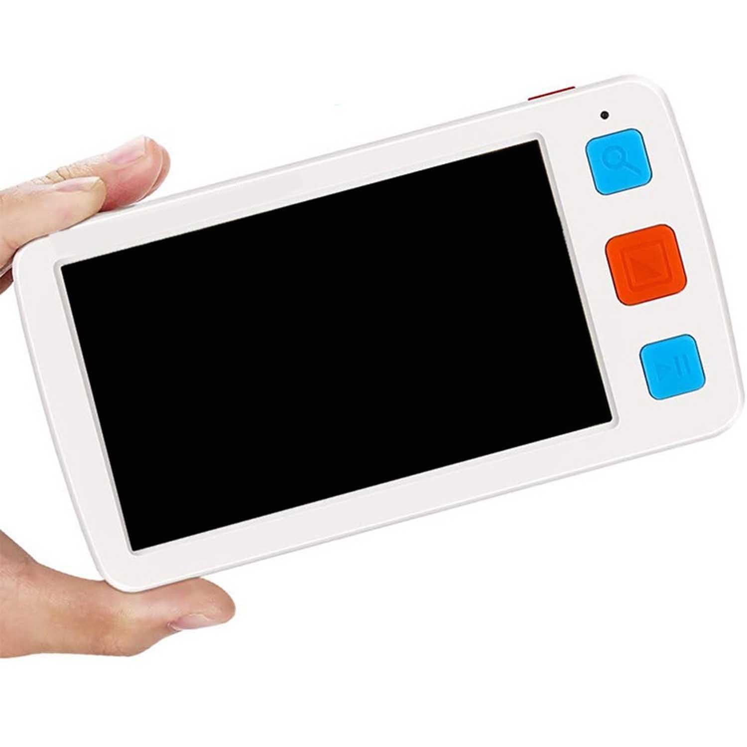 elektroniczna pomoc wzrokowa, przenośna cyfrowa lupa wideo, elektroniczna pomoc w czytaniu 5,0 cali, pamięć pojemności, dla osób niedowidzących,White