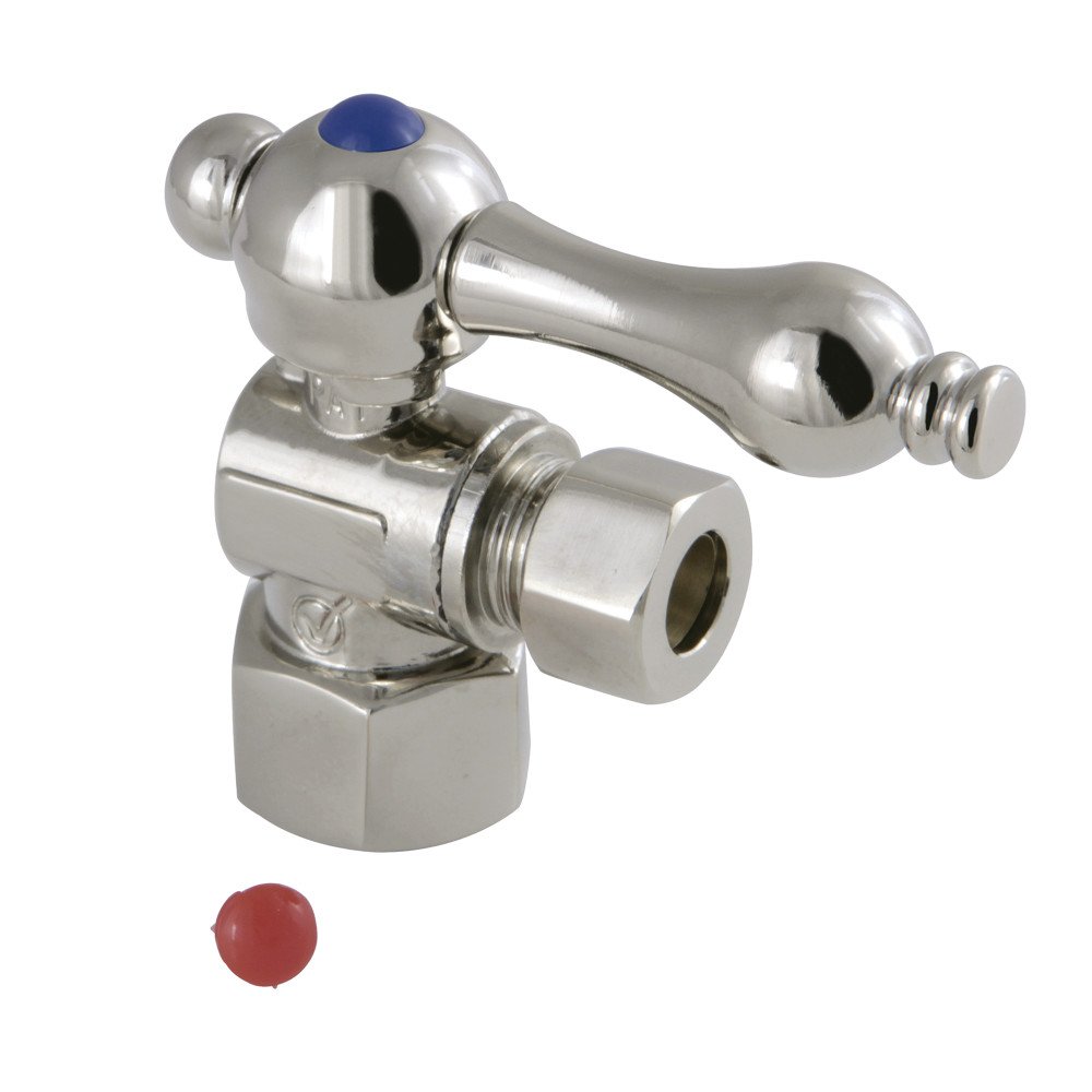 Kingston Brass CC43106DL Quarter Turn Shut Off Valve - 1/2" FIP X 3/8" Compression, Polished Nickel - View #6