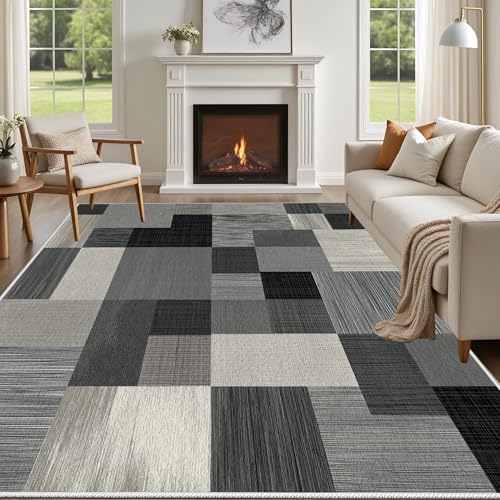 Tapis moderne de salon gris pour créer une chambre douce et chaleureuse