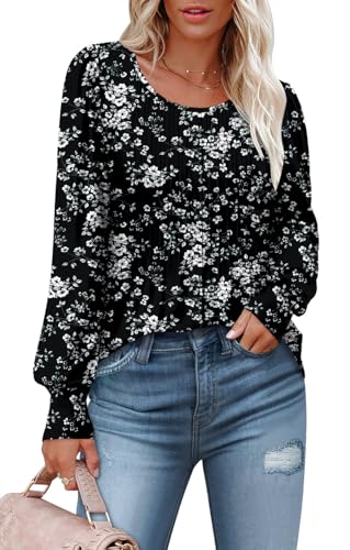 BETTE BOUTIK Long Sleeve Shirts for Women Fall Tops Dressy Blouses Crewneck Tunic Tops for Leggings S-3XL