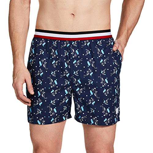 Image of Longies Men's Regular Outer Elastic Boxers (LGOBOXP2004 Navy Blue,Blue2004 XL)