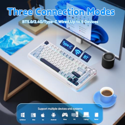 Image of Aula Wireless Mechanical Keyboard,75% Hot Swappable Gaming Keyboard