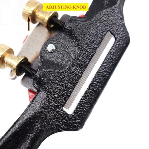 Image of Adjustable Spokeshave Hand Planer 9 Inch Flat Base Metal Body with Steel Blade Wear Resistant Woodworking Tool for Shaping Smoothing Trimming Craft Carpentry Projects