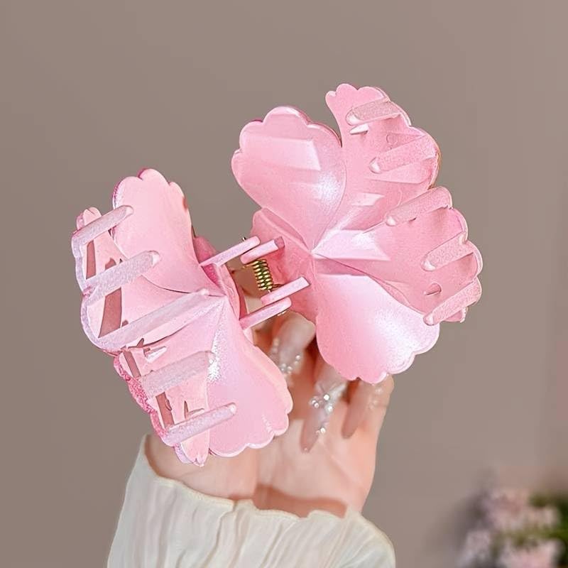 Image of Cerrito 4 Pcs Big Flower Hair Claw Clips - Hawaiian Plumeria, Large NonSlip Clutchers for Hair, Strong Hold Hair Accessories For Thick or Thin Hair, Beach, Everyday Use (Multicolor)