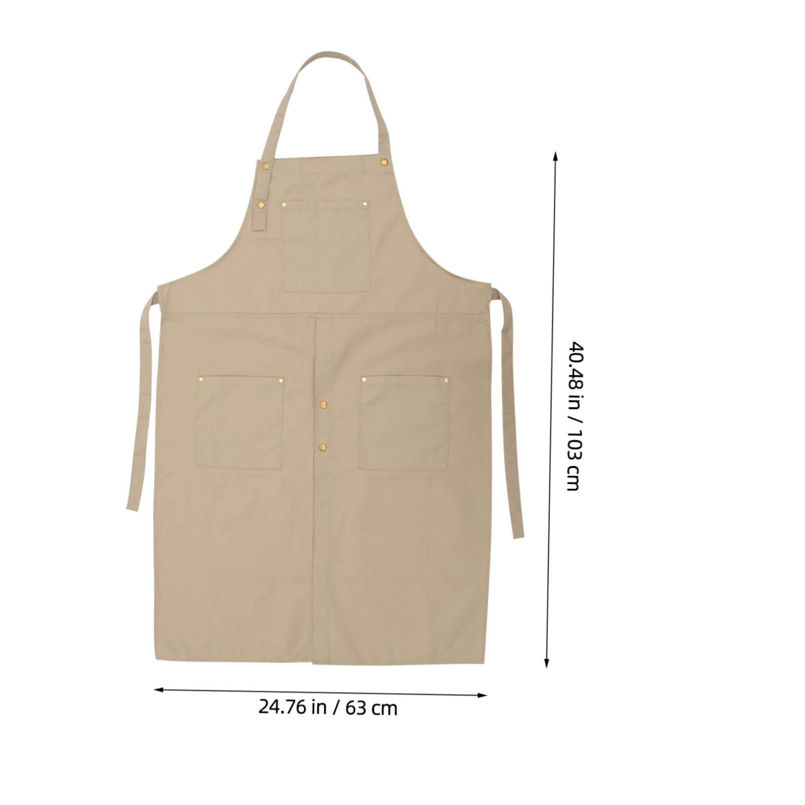 Keramikschürze aus Canvas mit Taschen, Khakifarben, Wiederverwendbar | Leicht zu Reinigen, Tragbar, für Kunst und Grillen, für Erwachsene, Praktische Aufbewahrung